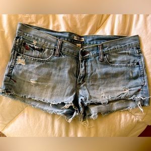 Size 10 Abercrombie & Fitch cut off denim shorts.